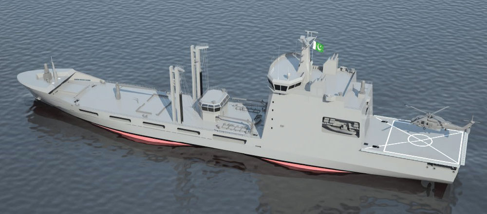 Pakistan Navy Fleet Tanker PNS Moawin is in the Indian Ocean