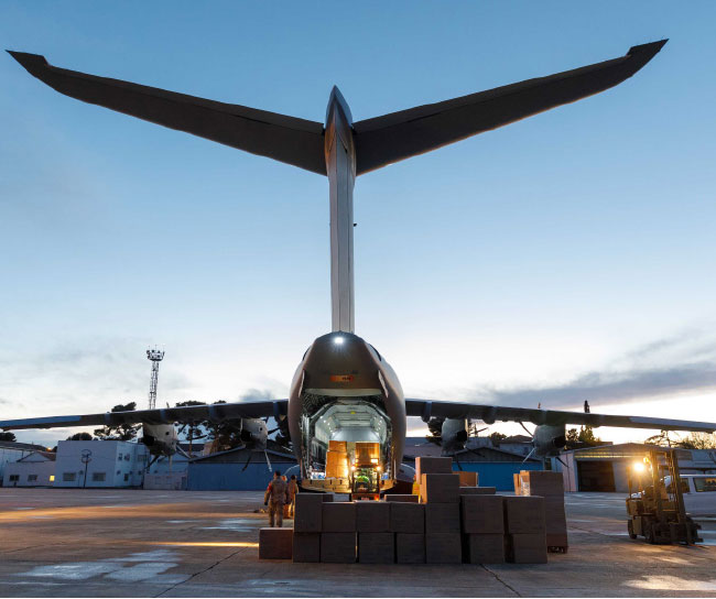 Airbus A400M Transports Masks to Spain in Support of COVID-19 Crisis Efforts