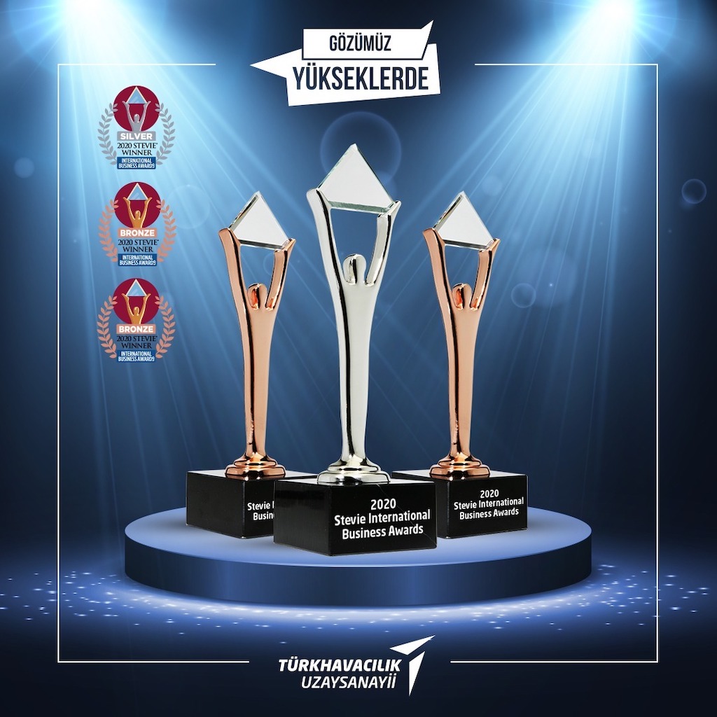 TURKISH AEROSPACE WINS ONE SILVER AND TWO BRONZE STEVIE® AWARD WITH TWO PROJECTS IN 2020 INTERNATIONAL BUSINESS AWARDS®