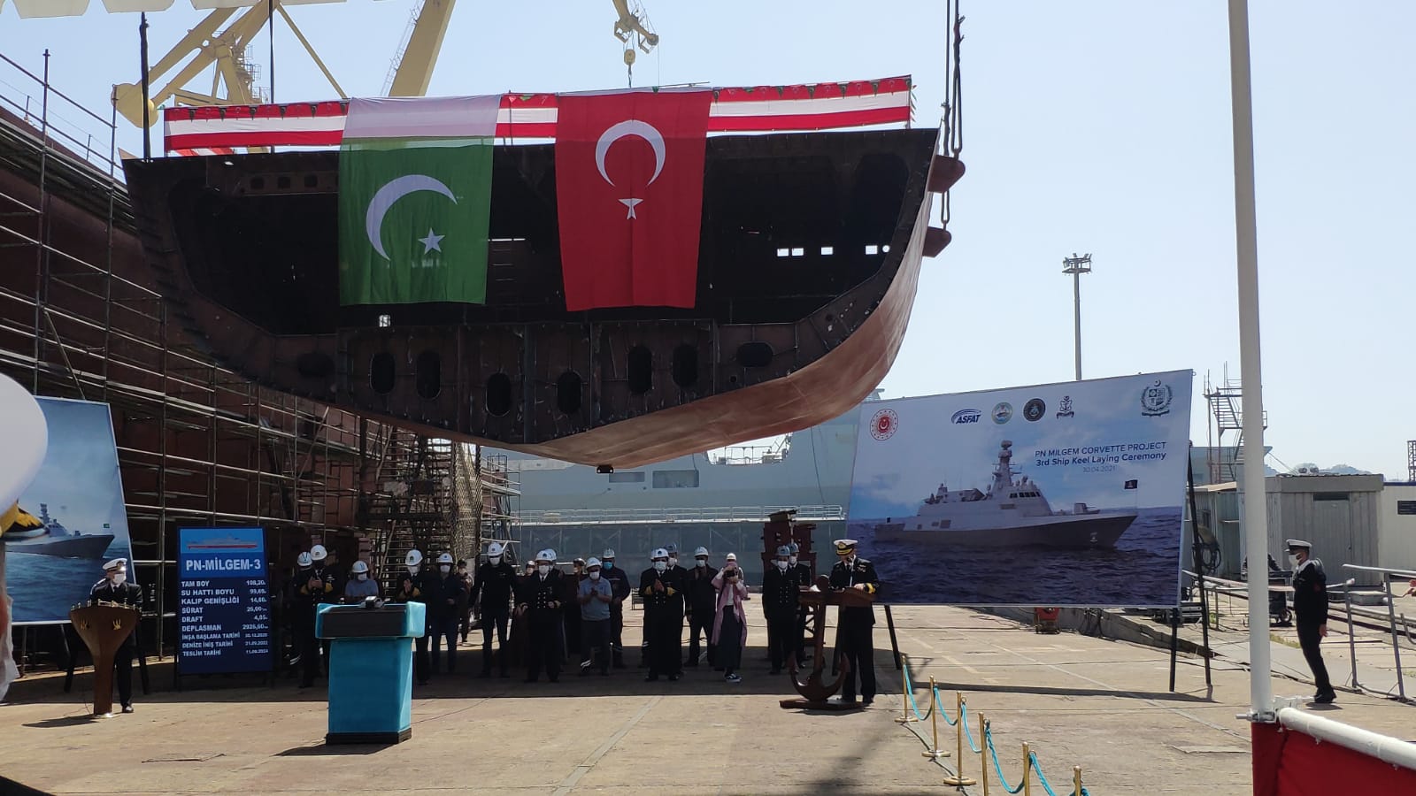 Keel Laying Ceremony of 2nd PN MILGEM Class Corvette for Pakistan Navy Held in Istanbul