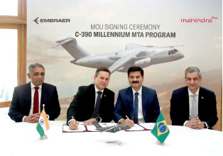 Embraer and Mahindra Announce Collaboration on the C-390 Millennium Medium Transport Aircraft in India