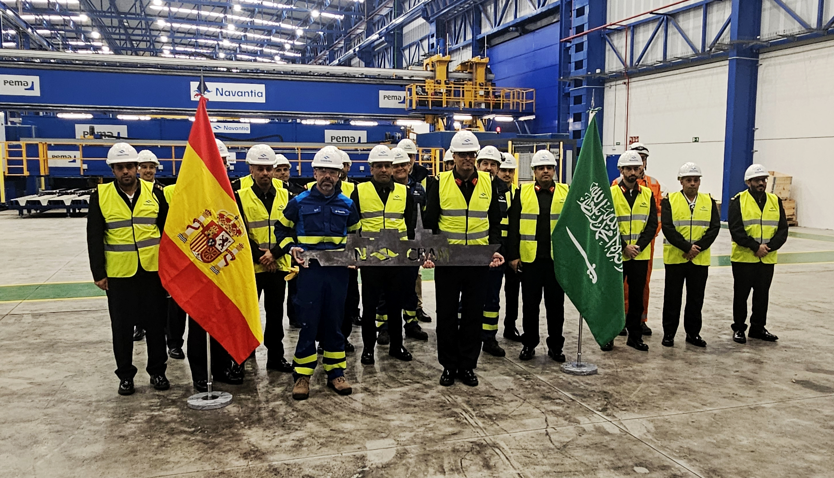 NAVANTIA Cuts First Steel for the 2nd Corvette for Saudi Arabia at the San Fernando Shipyard