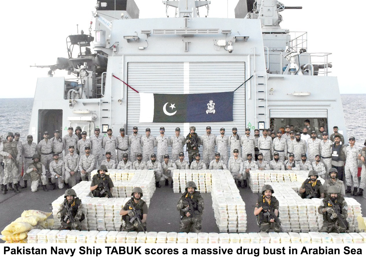PAKISTAN NAVY SCORES A MASSIVE DRUG BUST WORTH 130 MILLION USD IN THE ARABIAN SEA