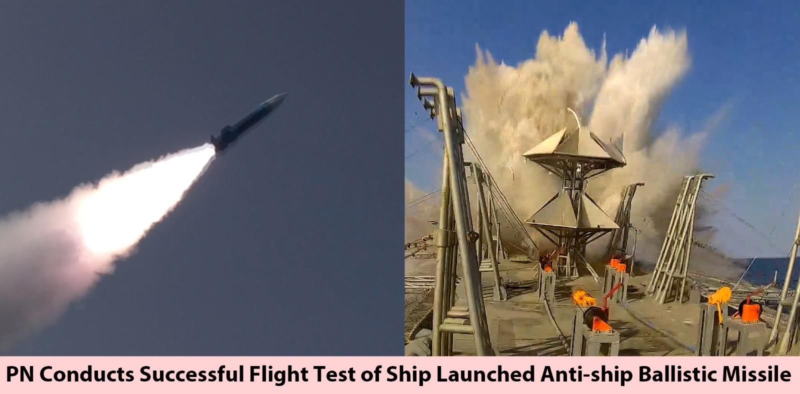 Pakistan Navy Conducts Successful Flight Test of Ship-Launched Anti-Ship Ballistic Missile